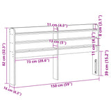 Headboard with Shelves 140 cm Solid Wood Pine