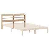 Headboard with Shelves 120 cm Solid Wood Pine