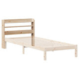 Headboard with Shelves 100 cm Solid Wood Pine - Rear View