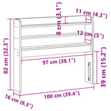 Headboard with Shelves 90 cm Solid Wood Pine - Extra Image