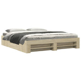 Bed Frame without Mattress Sonoma Oak 183x203 cm King Engineered Wood - Front View