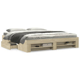 Bed Frame without Mattress Sonoma Oak 183x203 cm King Engineered Wood - Top-Down View