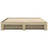 Bed Frame without Mattress Sonoma Oak 183x203 cm King Engineered Wood - 45-Degree Angle