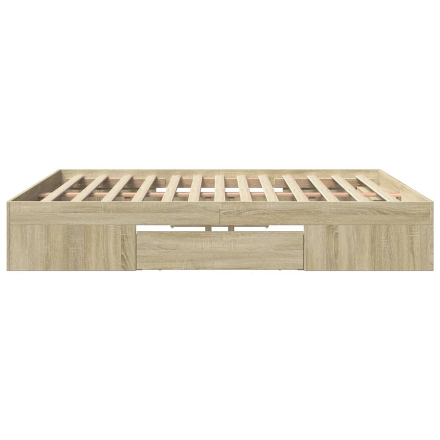 Bed Frame without Mattress Sonoma Oak 180x200cm Engineered Wood