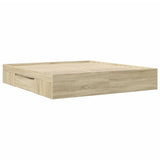Bed Frame without Mattress Sonoma Oak 183x203 cm King Engineered Wood - Close-Up Angle