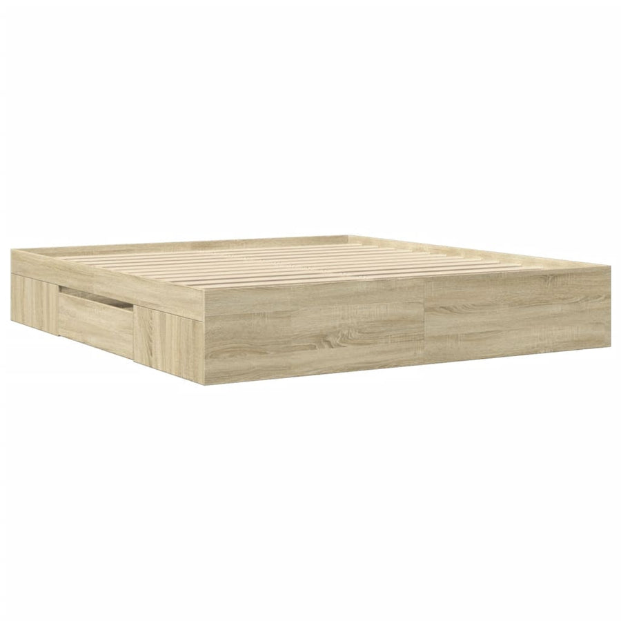 Bed Frame without Mattress Sonoma Oak 180x200cm Engineered Wood
