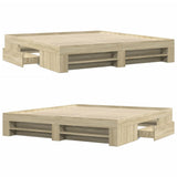 Bed Frame without Mattress Sonoma Oak 183x203 cm King Engineered Wood - Low Angle