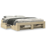 Bed Frame without Mattress Sonoma Oak 150x200cm Engineered Wood