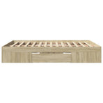 Bed Frame without Mattress Sonoma Oak 150x200cm Engineered Wood