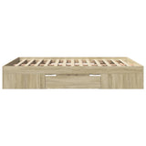 Bed Frame without Mattress Sonoma Oak 150x200 cm Engineered Wood - Rear View