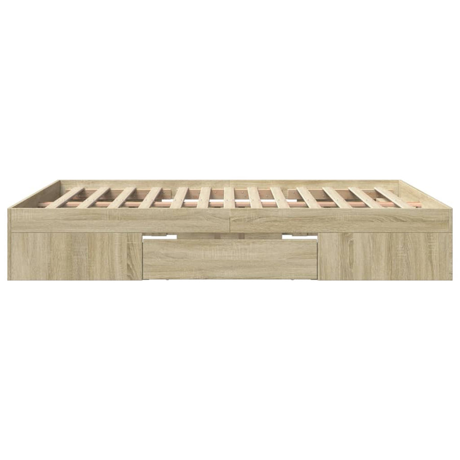 Bed Frame without Mattress Sonoma Oak 150x200cm Engineered Wood