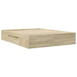 Bed Frame without Mattress Sonoma Oak 150x200 cm Engineered Wood - Close-Up Angle