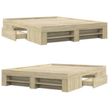 Bed Frame without Mattress Sonoma Oak 150x200 cm Engineered Wood