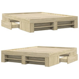 Bed Frame without Mattress Sonoma Oak 150x200 cm Engineered Wood - Low Angle