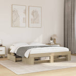 Bed Frame without Mattress Sonoma Oak 150x200cm Engineered Wood