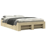 Bed Frame without Mattress Sonoma Oak 135x190cm Engineered Wood