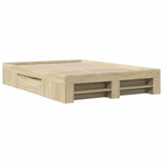 Bed Frame without Mattress Sonoma Oak 135x190cm Engineered Wood