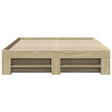 Bed Frame without Mattress Sonoma Oak 135x190 cm Engineered Wood - 45-Degree Angle