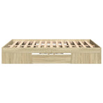 Bed Frame without Mattress Sonoma Oak 135x190cm Engineered Wood
