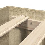 Bed Frame without Mattress Sonoma Oak 135x190 cm Engineered Wood - Extra Image