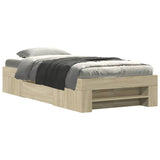 Bed Frame without Mattress Sonoma Oak 90x190 cm Engineered Wood - Front View