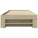 Bed Frame without Mattress Sonoma Oak 90x190 cm Engineered Wood - 45-Degree Angle