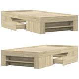 Bed Frame without Mattress Sonoma Oak 90x190 cm Engineered Wood - Low Angle