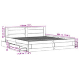Bed Frame with Headboard without Mattress Sonoma Oak 183x203 cm King - Extra Image