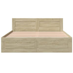 Bed Frame with Headboard without Mattress Sonoma Oak 150x200 cm