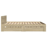 Bed Frame with Headboard without Mattress Sonoma Oak 135x190 cm