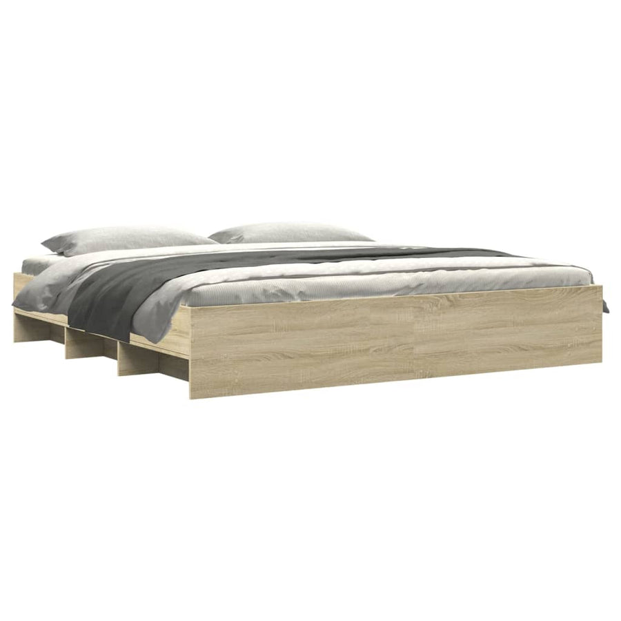 Bed Frame without Mattress Sonoma Oak 180x200cm Engineered Wood