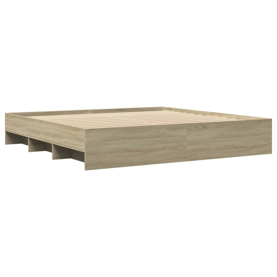 Bed Frame without Mattress Sonoma Oak 180x200cm Engineered Wood