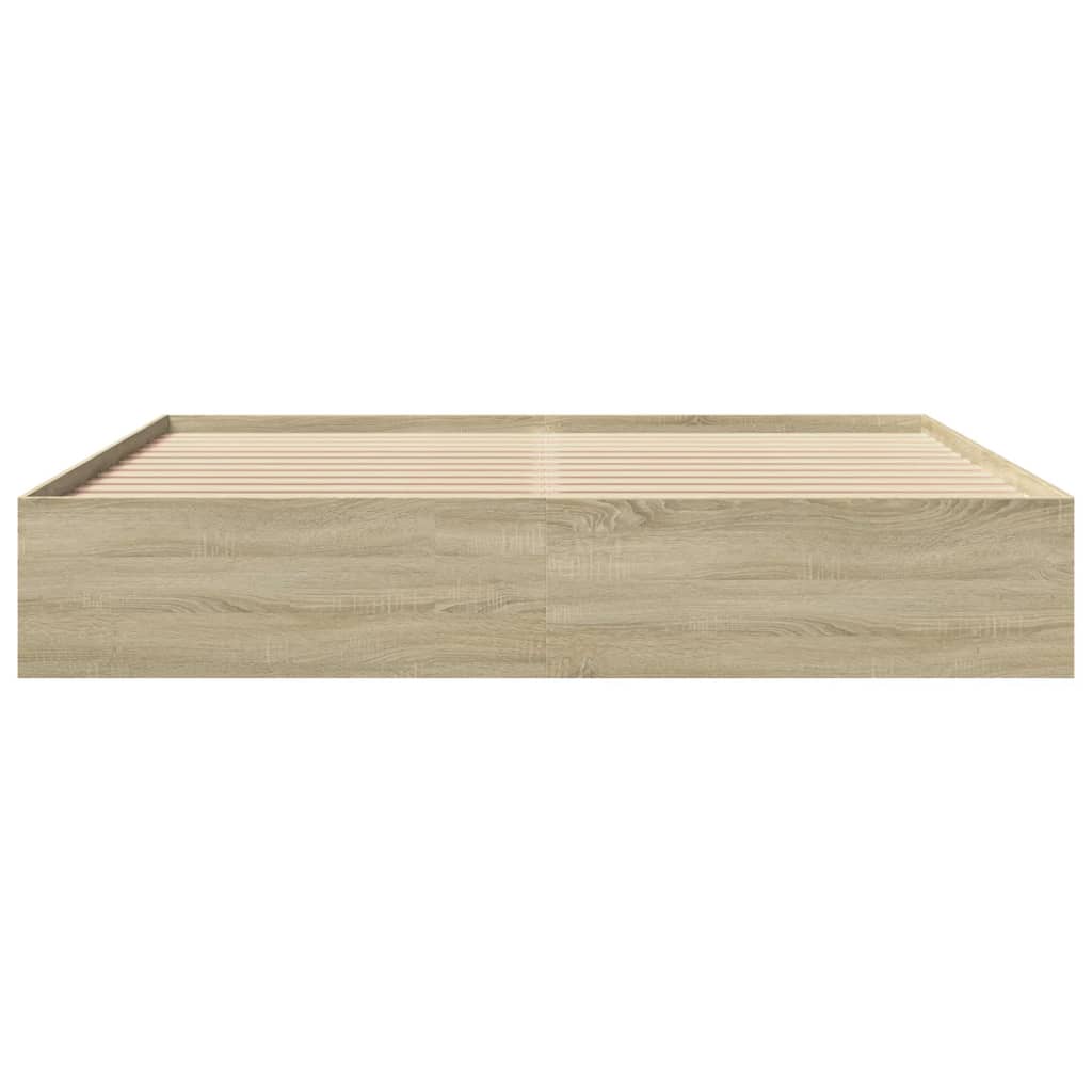 Bed Frame without Mattress Sonoma Oak 183x203 cm King Engineered Wood