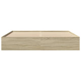 Bed Frame without Mattress Sonoma Oak 183x203 cm King Engineered Wood - 45-Degree Angle