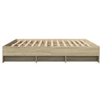 Bed Frame without Mattress Sonoma Oak 180x200cm Engineered Wood