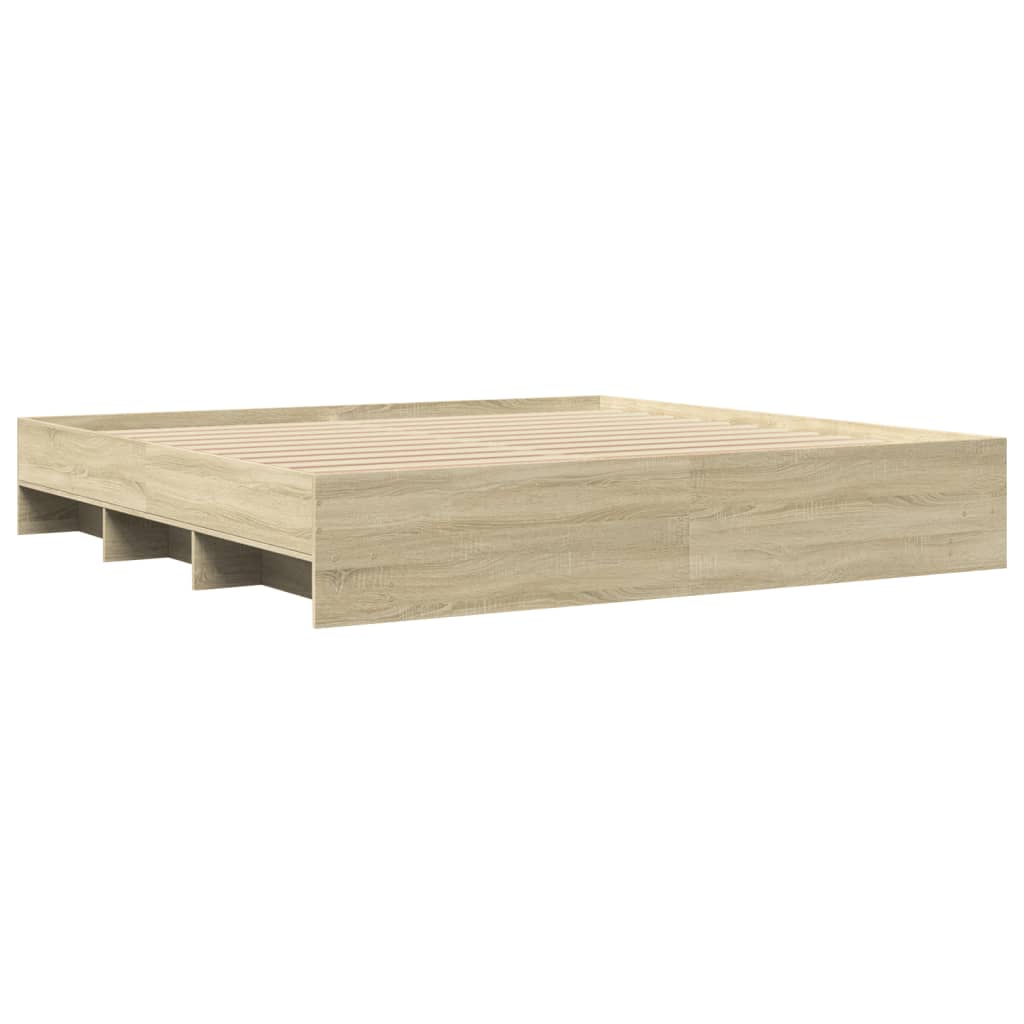 Bed Frame without Mattress Sonoma Oak 183x203 cm King Engineered Wood