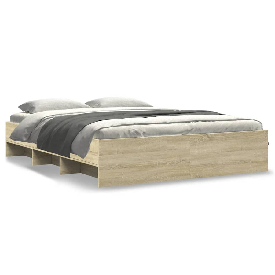 Bed Frame without Mattress Sonoma Oak 150x200cm Engineered Wood