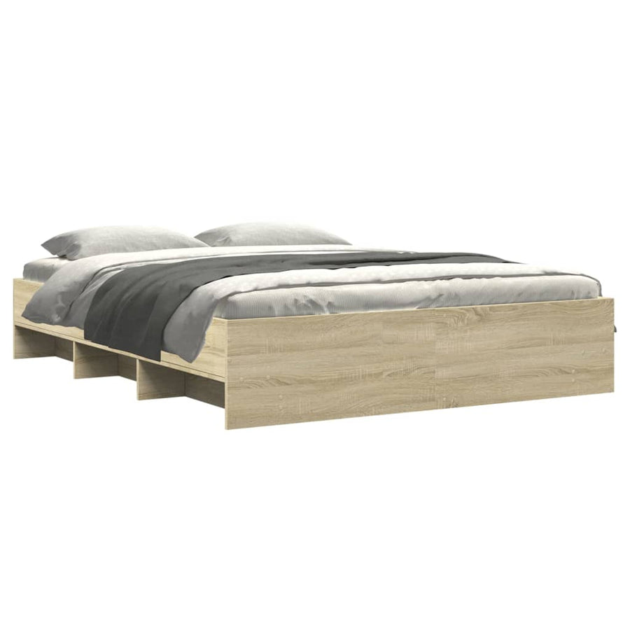 Bed Frame without Mattress Sonoma Oak 150x200cm Engineered Wood
