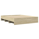 Bed Frame without Mattress Sonoma Oak 150x200 cm Engineered Wood - Top-Down View