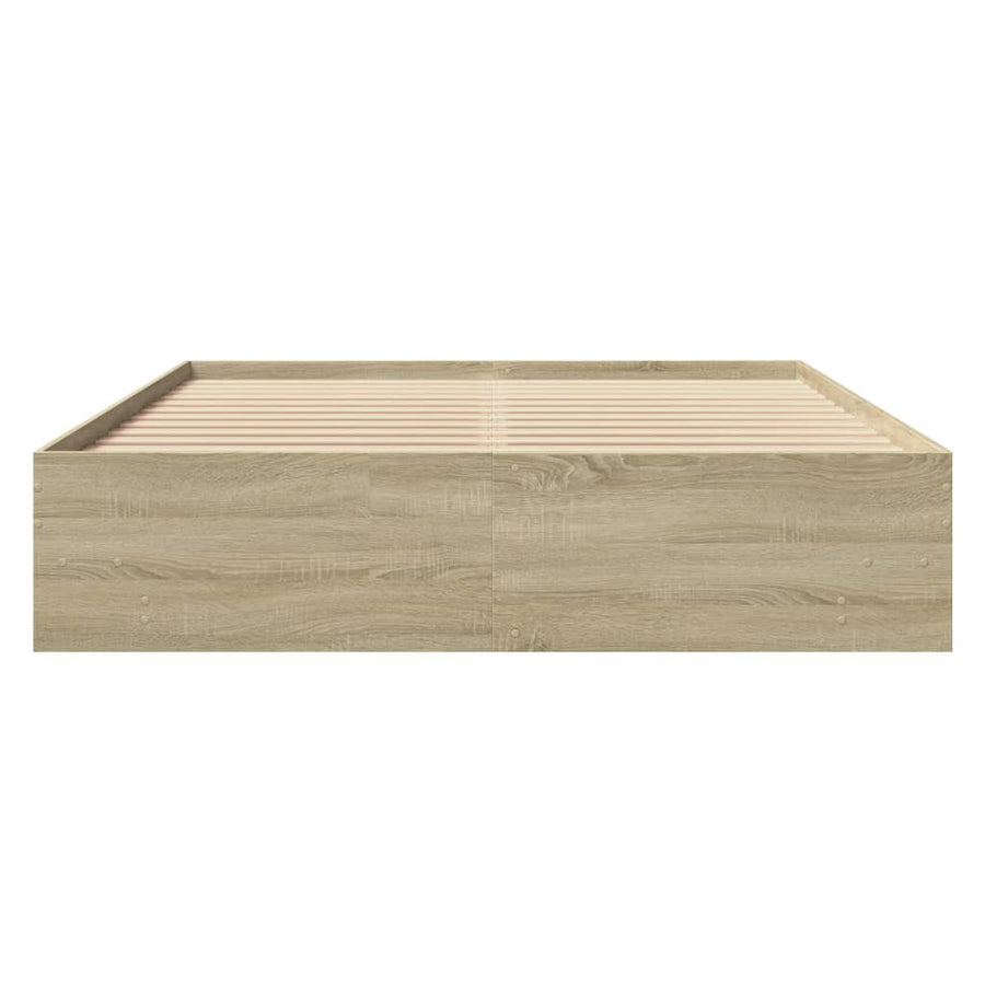 Bed Frame without Mattress Sonoma Oak 150x200cm Engineered Wood