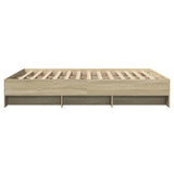 Bed Frame without Mattress Sonoma Oak 150x200 cm Engineered Wood