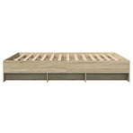 Bed Frame without Mattress Sonoma Oak 150x200cm Engineered Wood