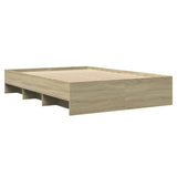 Bed Frame without Mattress Sonoma Oak 135x190 cm Engineered Wood - Top-Down View