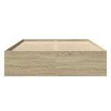 Bed Frame without Mattress Sonoma Oak 135x190 cm Engineered Wood