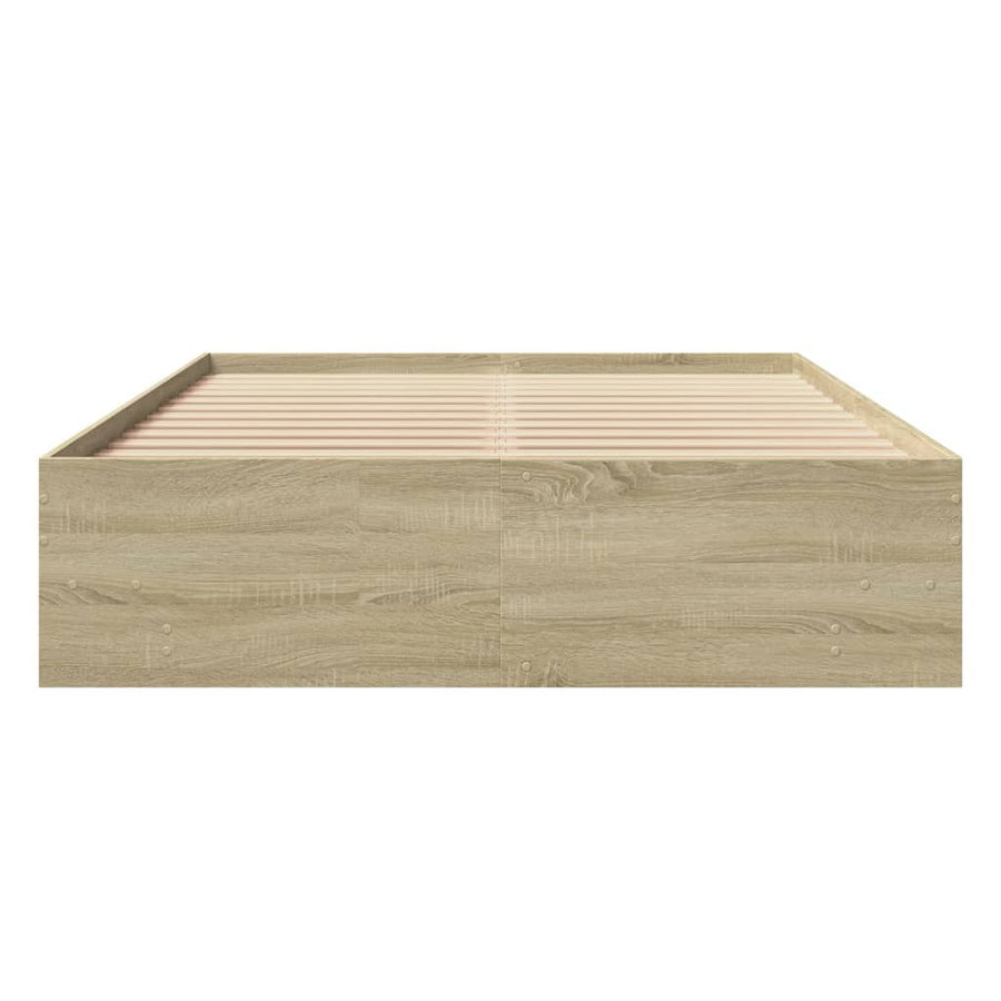 Bed Frame without Mattress Sonoma Oak 135x190cm Engineered Wood