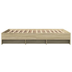 Bed Frame without Mattress Sonoma Oak 135x190cm Engineered Wood
