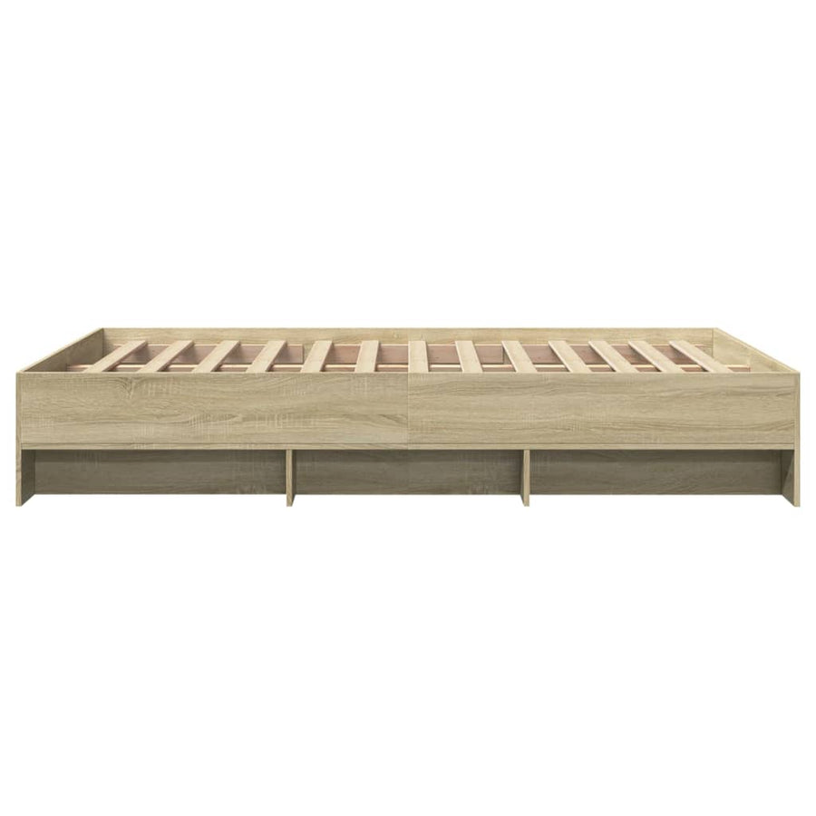 Bed Frame without Mattress Sonoma Oak 135x190cm Engineered Wood