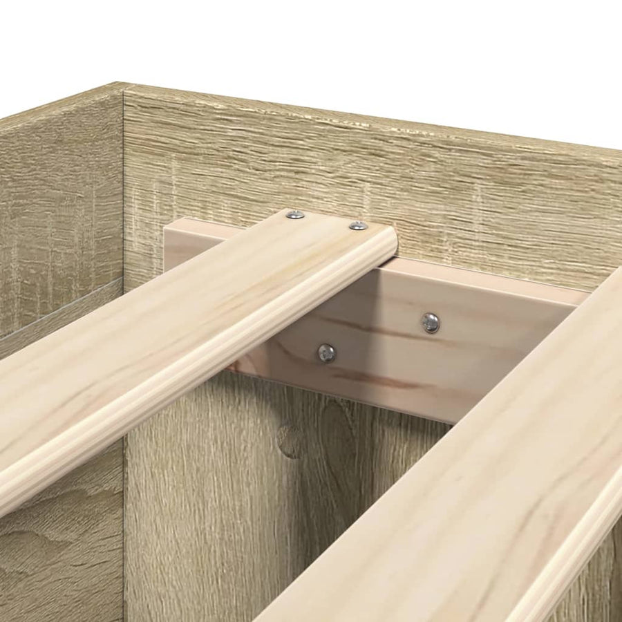 Bed Frame without Mattress Sonoma Oak 135x190cm Engineered Wood