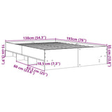 Bed Frame without Mattress Sonoma Oak 135x190 cm Engineered Wood - Extra Image