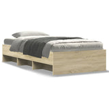 Bed Frame without Mattress Sonoma Oak 90x190 cm Engineered Wood - Front View